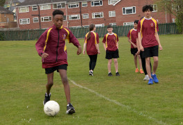 windsor olympus academy students doing football training